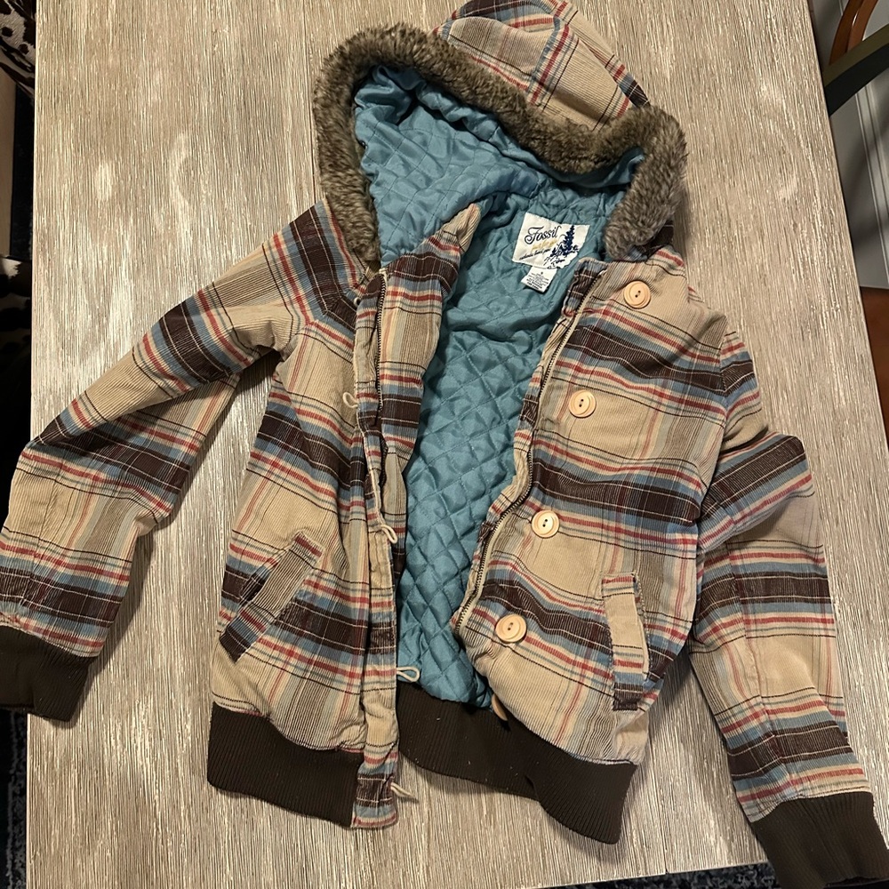 Fossil plaid coat
